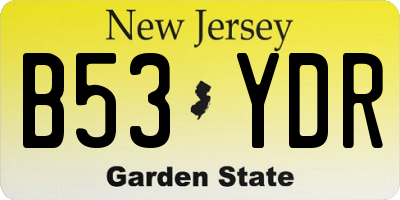 NJ license plate B53YDR