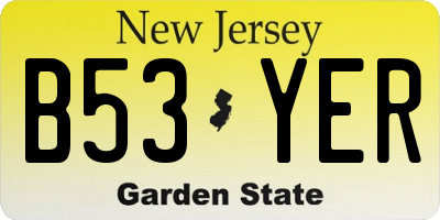 NJ license plate B53YER
