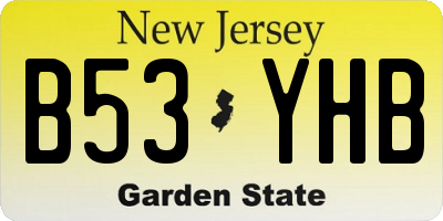 NJ license plate B53YHB