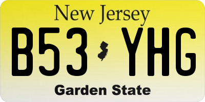 NJ license plate B53YHG