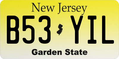 NJ license plate B53YIL