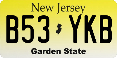 NJ license plate B53YKB