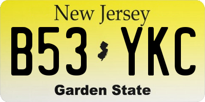 NJ license plate B53YKC