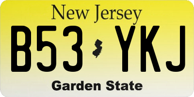 NJ license plate B53YKJ