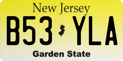 NJ license plate B53YLA
