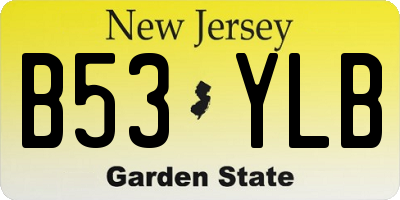 NJ license plate B53YLB