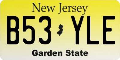 NJ license plate B53YLE