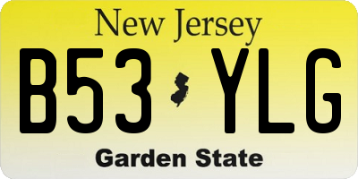NJ license plate B53YLG