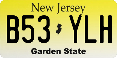 NJ license plate B53YLH