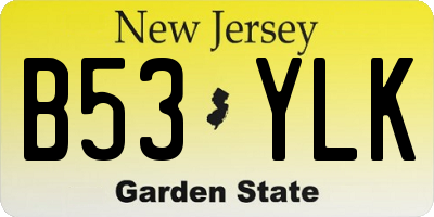 NJ license plate B53YLK