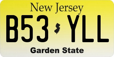 NJ license plate B53YLL