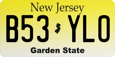 NJ license plate B53YLO