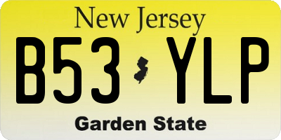 NJ license plate B53YLP