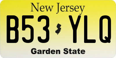 NJ license plate B53YLQ