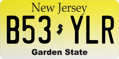 NJ license plate B53YLR