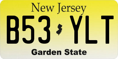 NJ license plate B53YLT