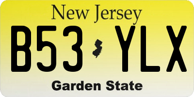 NJ license plate B53YLX