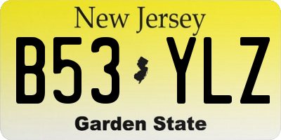 NJ license plate B53YLZ