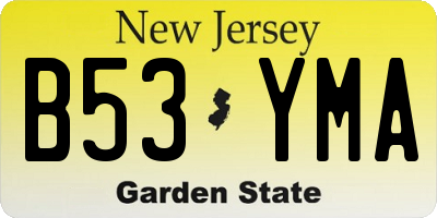 NJ license plate B53YMA