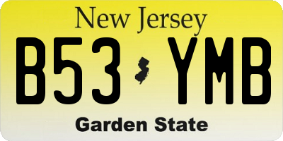NJ license plate B53YMB