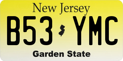 NJ license plate B53YMC