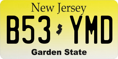 NJ license plate B53YMD