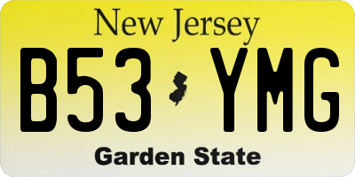 NJ license plate B53YMG