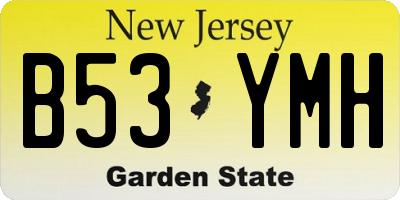 NJ license plate B53YMH
