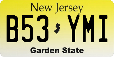 NJ license plate B53YMI