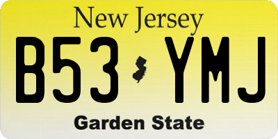 NJ license plate B53YMJ