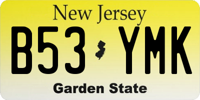 NJ license plate B53YMK