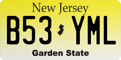 NJ license plate B53YML