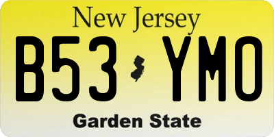 NJ license plate B53YMO