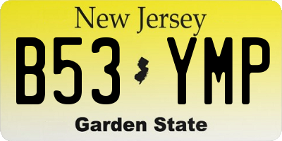 NJ license plate B53YMP