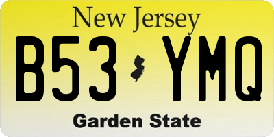 NJ license plate B53YMQ