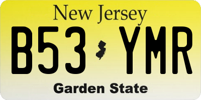 NJ license plate B53YMR