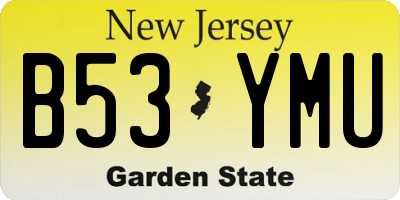 NJ license plate B53YMU