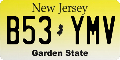 NJ license plate B53YMV