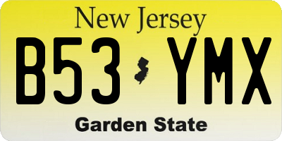 NJ license plate B53YMX