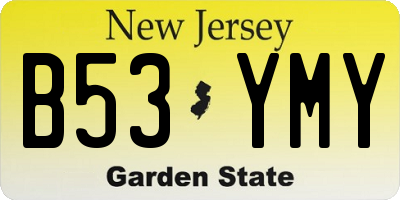 NJ license plate B53YMY