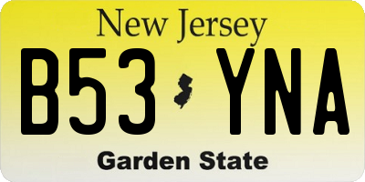 NJ license plate B53YNA