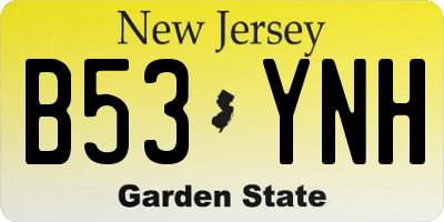 NJ license plate B53YNH