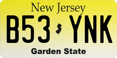 NJ license plate B53YNK
