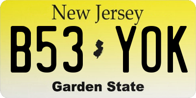 NJ license plate B53YOK