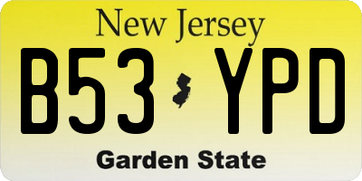 NJ license plate B53YPD
