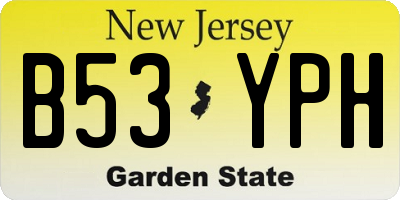 NJ license plate B53YPH
