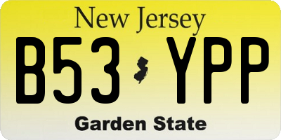 NJ license plate B53YPP