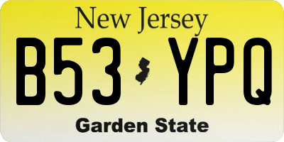 NJ license plate B53YPQ