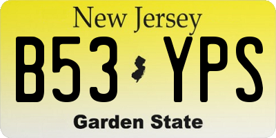 NJ license plate B53YPS