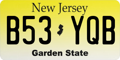 NJ license plate B53YQB